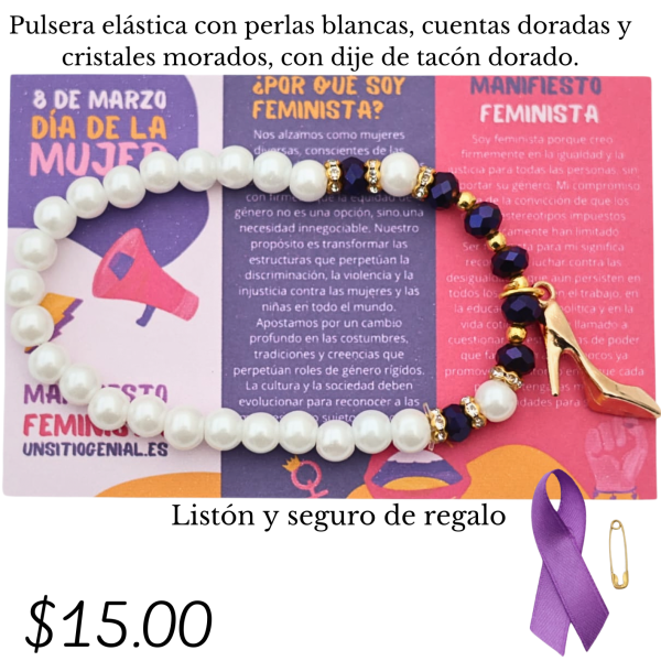 Pulsera elástica con dije de tacón