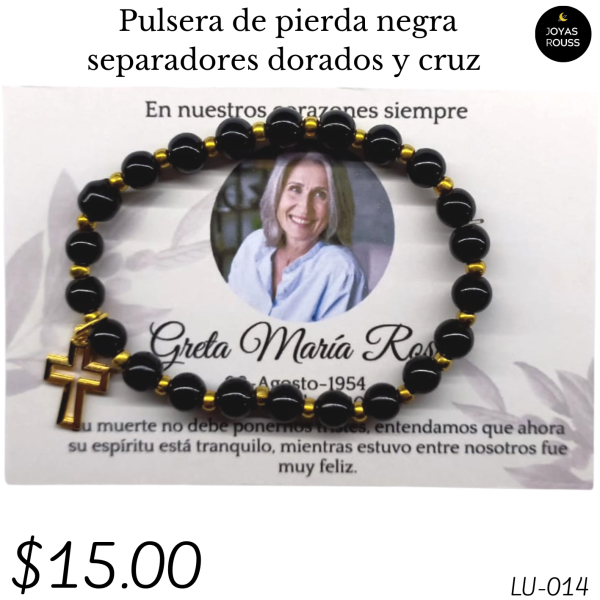 Pulsera de piedra negra