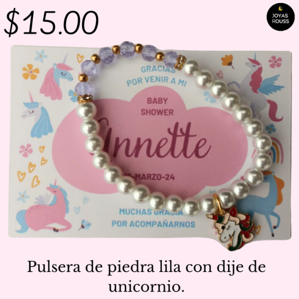 Pulsera de piedra lila