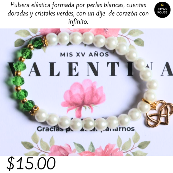 Pulsera elástica con corazón de infinito