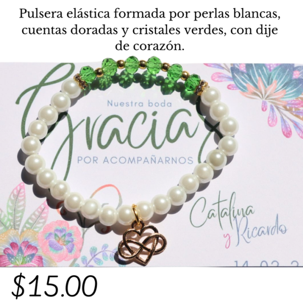Pulsera elástica con dije de corazón