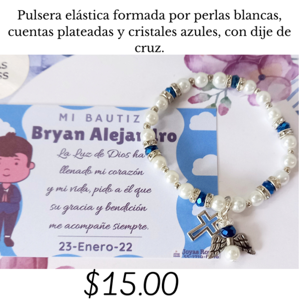 Pulsera elástica con dije de cruz