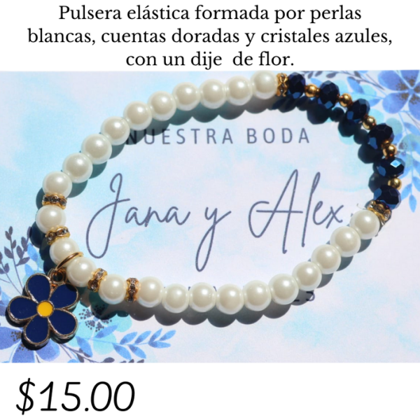 Pulsera elástica con dije de flor