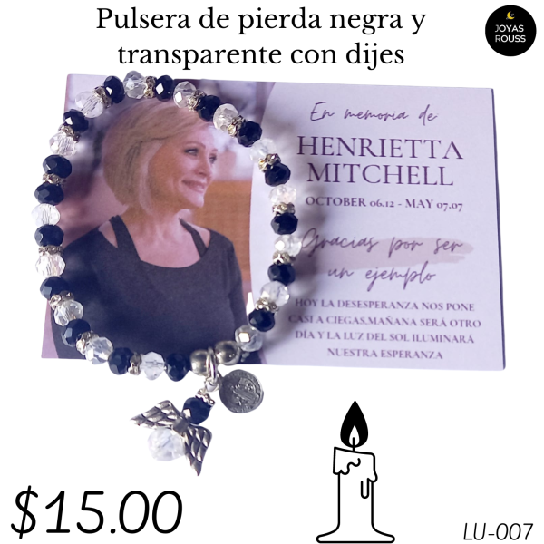 Pulsera de piedra negra