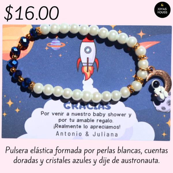 Pulsera elástica con dije de astronauta