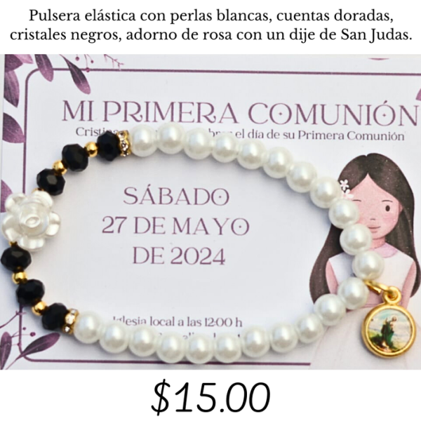 Pulsera elástica con dije de San Judas