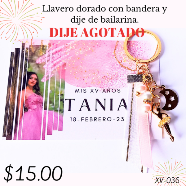 Llavero dorado con bandera