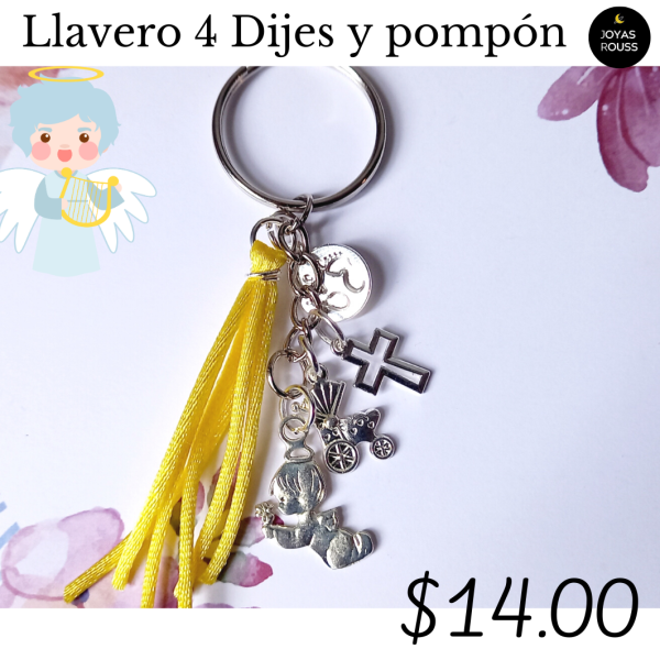 Llavero con 4 dijes