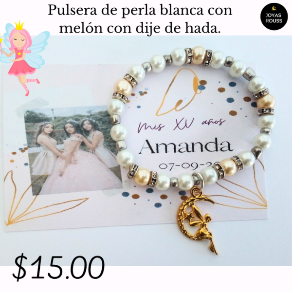 Pulsera de perla blanca