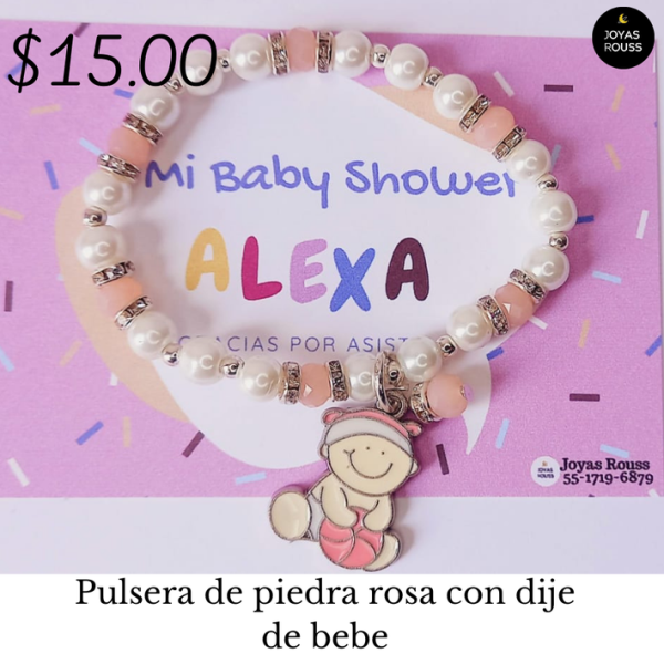 Pulsera de piedra rosa