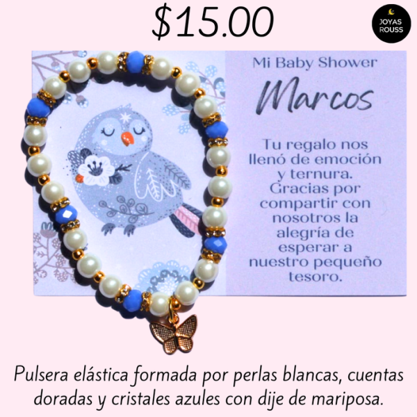 Pulsera elástica con dije de mariposa
