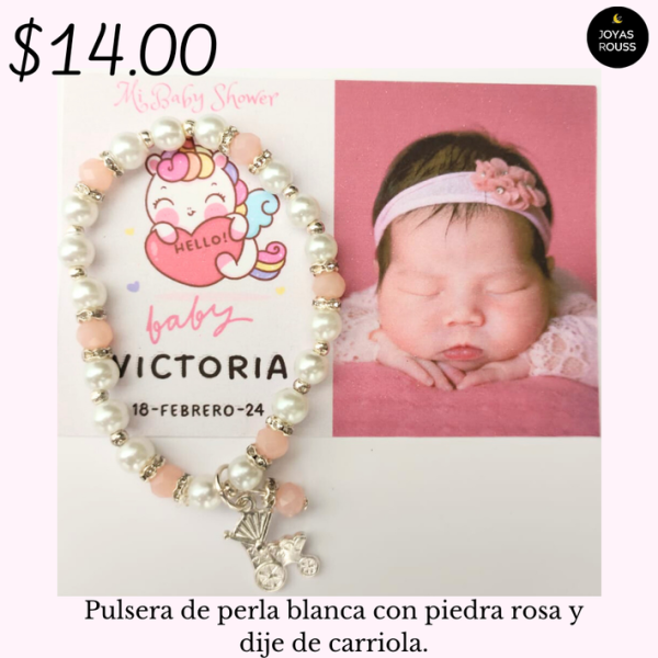 Pulsera de perla blanca