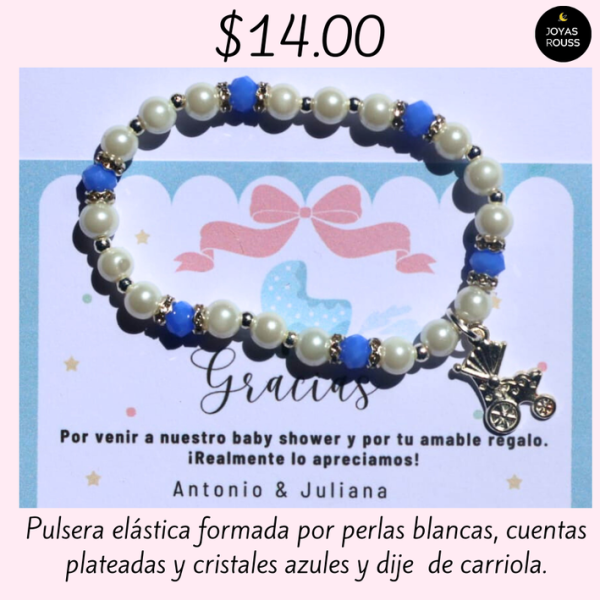 Pulsera elástica con dije de carriola