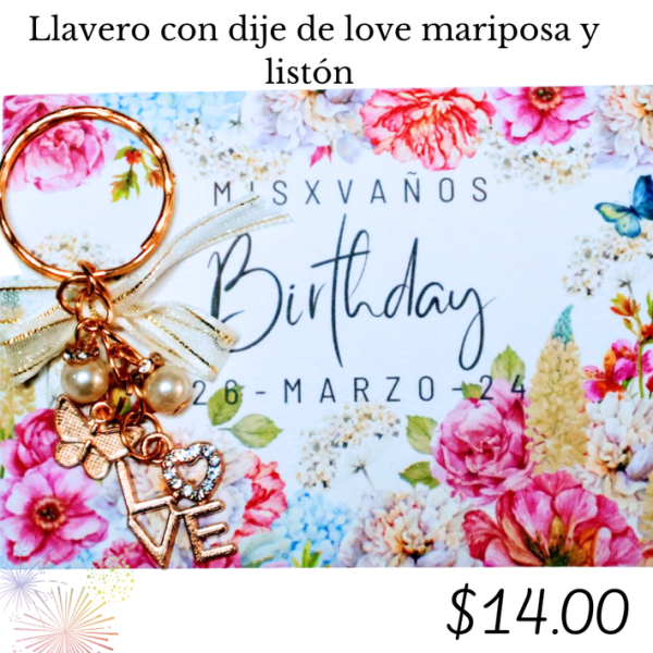 Llavero con dije de love