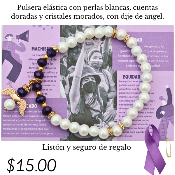 Pulsera elástica con dije de ángel