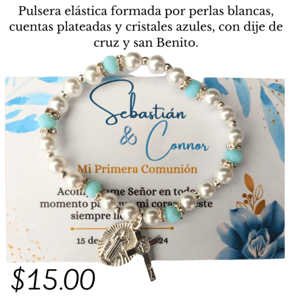 Pulsera elástica con dije de San Benito