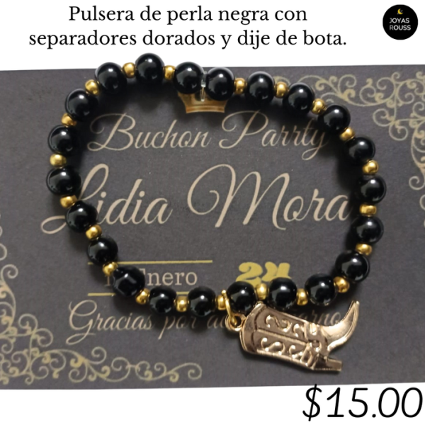 Pulsera de perla negra