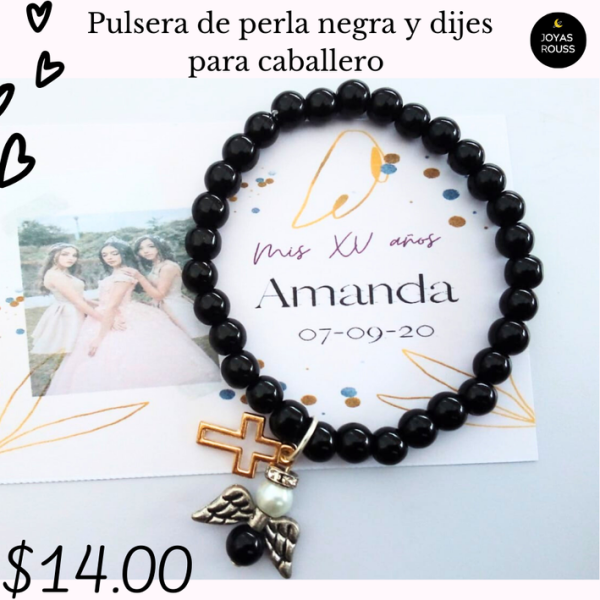 Pulsera de perla negra