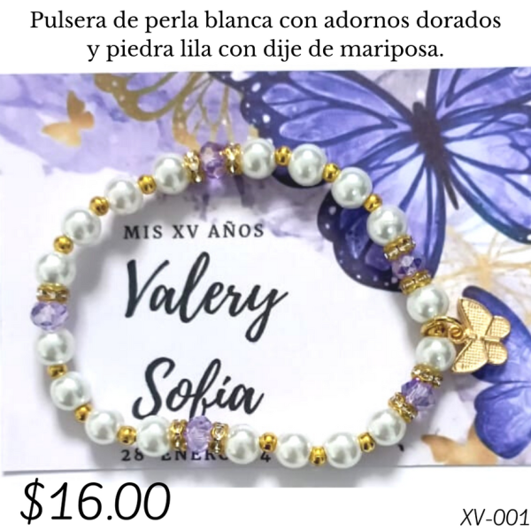 Pulsera de perla blanca