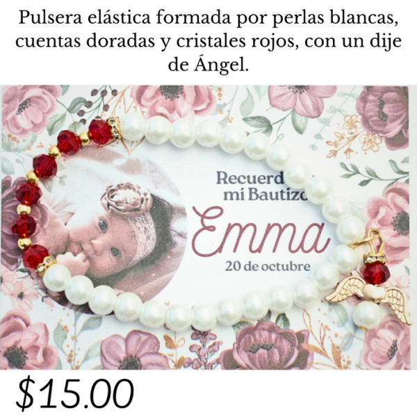 Pulsera elástica con dije de ángel