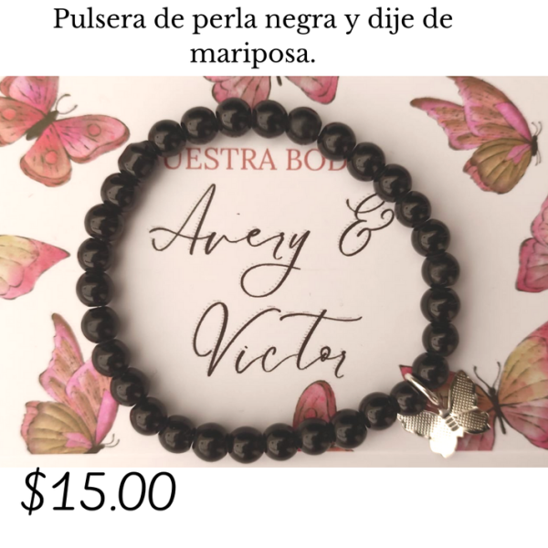Pulsera de perla negra