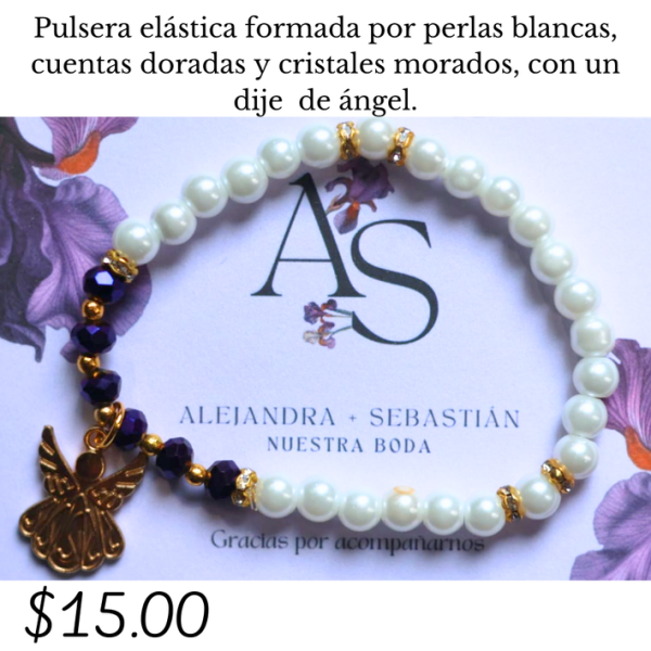 Pulsera elástica con dije de ángel