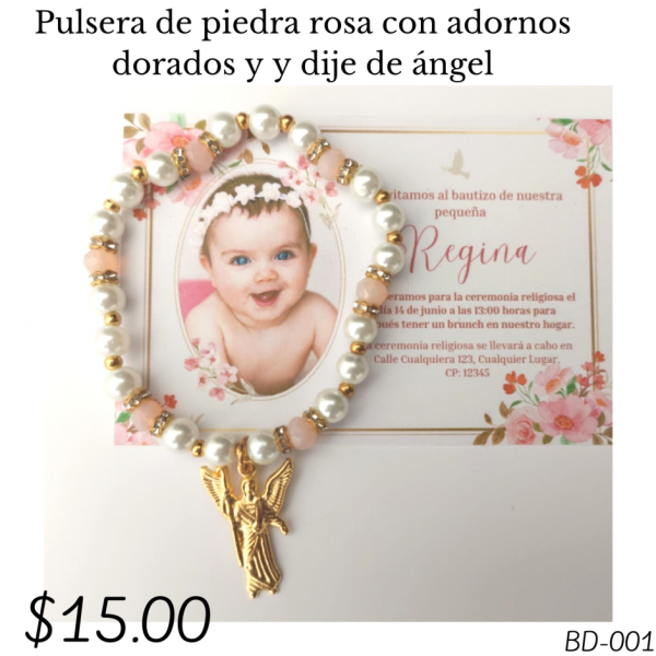 Pulsera de piedra rosa