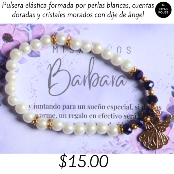 Pulsera elástica con dije de ángel