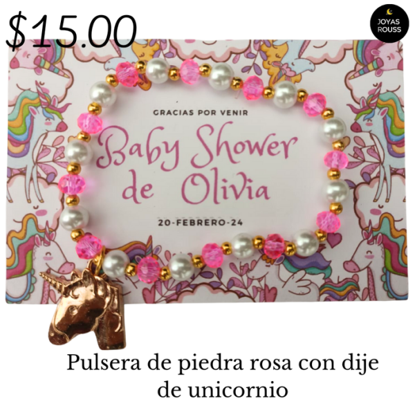 Pulsera de piedra rosa