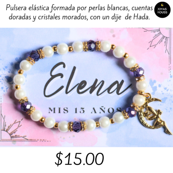 Pulsera elástica con dije de hada