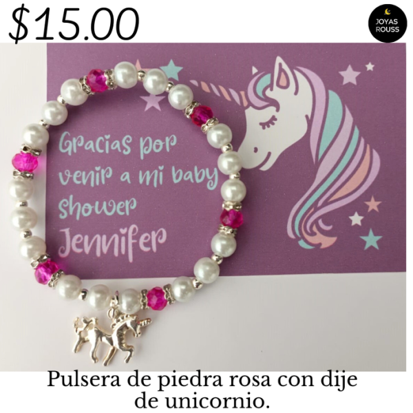 Pulsera de piedra rosa