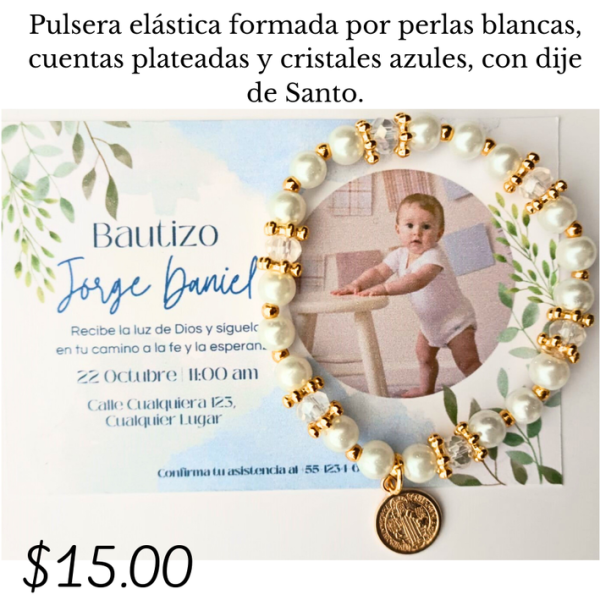 Pulsera elástica con dije de santo