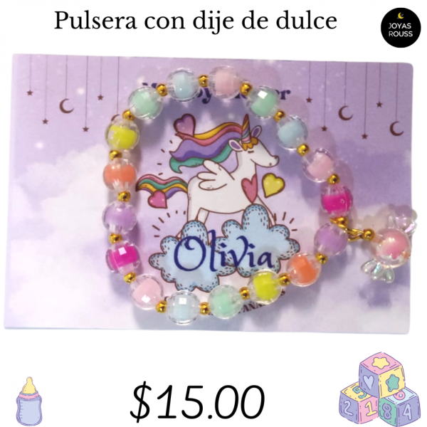 Pulsera con dije de dulce