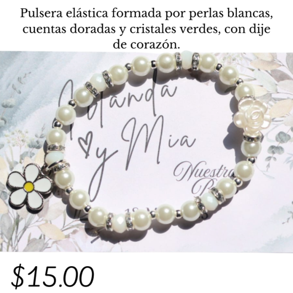 Pulsera elástica con dije de corazón