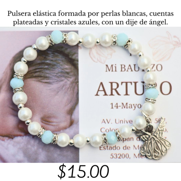 Pulsera elástica con dije de ángel