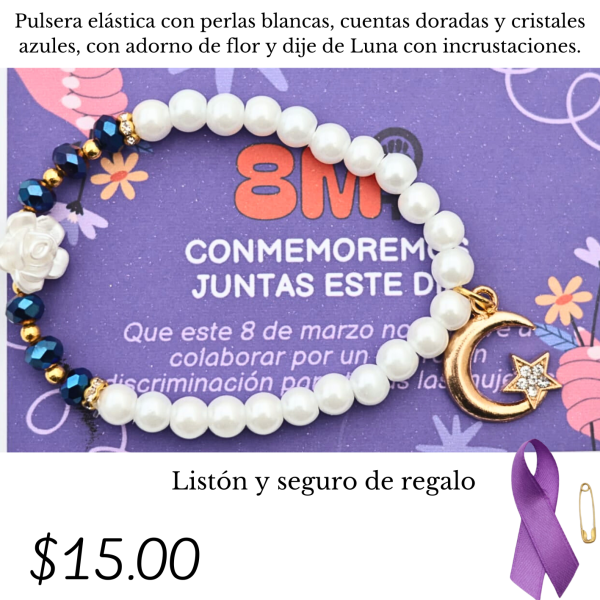 Pulsera elástica con dije de luna